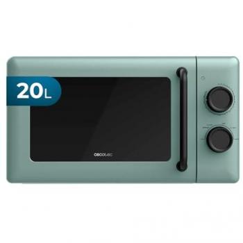 Microondas Mecánico Cecotec Proclean 3010 Verde de 20L y 700W, 6 Niveles de Potencia, Modo Descongelación, Señal de Fin de Cocción, Lámpara Interior y