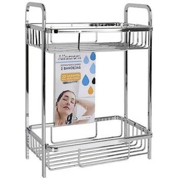 Confortime - Estantería de Baño 2 Bandejas Allucrom, Resistente al Agua y Humedad, Diseño Moderno, Amplio Espacio de Almacenamiento, Multicolor, 29 x 18 x 40