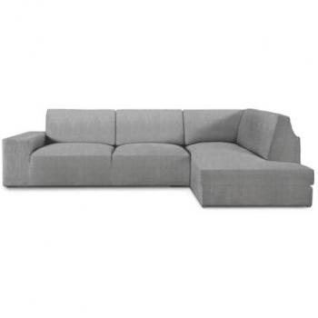 Funda Chaise Longue con respaldo derecho bielástica Roc Gris Claro 110 x 120 x 500 cm