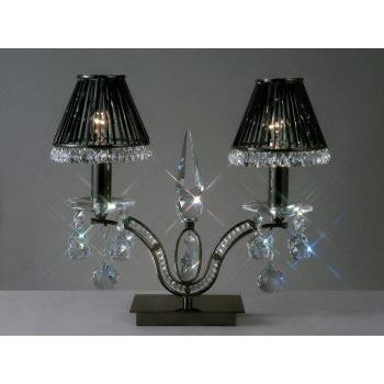 Lámpara de mesa Tara 2 Bombillas cromo negro / cristal