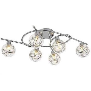 Plafón de 6 luces Varanasi Cromo 21x65x30 cm