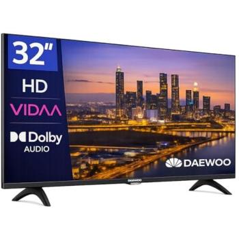 Televisor Daewoo 32 LED HD Ready Smart TV 32VB56HV, HDR10, Dolby Audio, WiFi, HDMI, Diseño Sin Marcos, Gama 2026