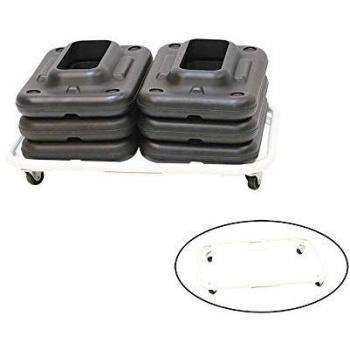 Mueble para Pies Ministeps Softee, Mueble tablas pies step mini step, Rack For Ministep Riser Blocks Plateado, dimensiones 56.5 x 39 x 6.5 cm, Softee Equipment 002