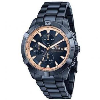 Sector ADV2500 Men's Chronograph Watch - 43mm Stainless Steel, Blue Dial, 100M Water Resistance