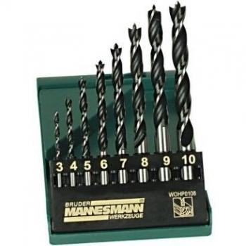 Mannesmann M54308 - Juego de 8 brocas para taladro de madera profesional