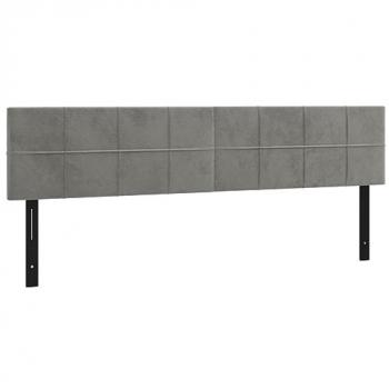 Cabeceros 2 unidades de terciopelo gris claro 100x5x78/88 cm Vidaxl