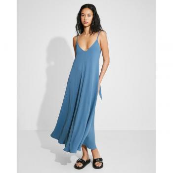 Naëlle - Vestido largo de tirantes con escote en V y lazo en la espalda