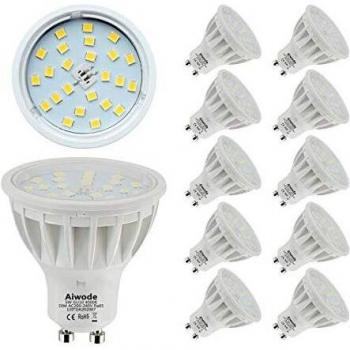 Regulable Bombilla GU10 LED Equivalente a 50W Blanco Natural 4000K RA85 600LM 120°Ángulo de haz,Paquete de 10.