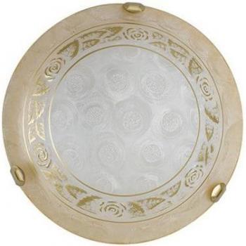 Plafón de cristal estampado ámbar Rosy, 2 luces, 40 cm