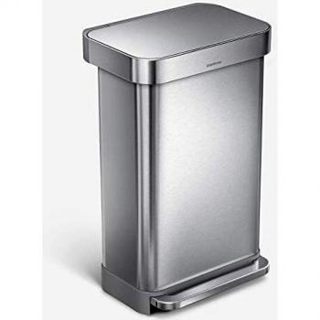 simplehuman 45L Rectangular Step Can with Liner Rim