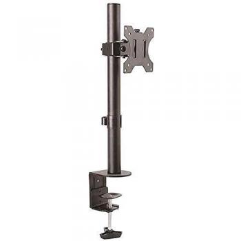 StarTech.com Single Monitor Desk Mount - Single Screen Heavy Duty Pole Mount for up to 34inch VESA Compatible Displays - Ergonomic Height Adjustable Monitor Arm Mount - Desk Clamp/Grommet