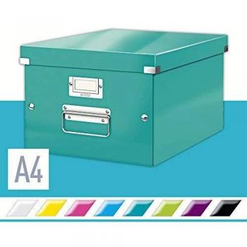 Leitz Caja de almacenamiento mediana A4, Turquesa, Click and Store, 60440051