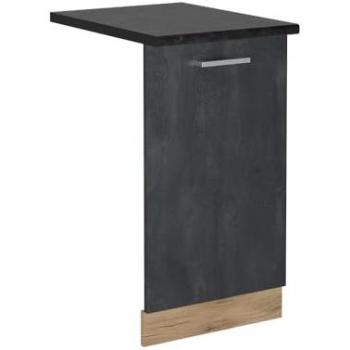 Panel frontal para lavavajillas R-Line, Hormigón negro/Roble dorado, 45 cm, Antracita