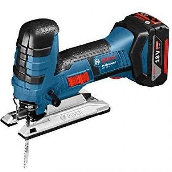 Bosch GST 18V-LI S Professional - Sierra de calar a batería, 2 baterías x 4.0 Ah, cargador rápido, L-BOXX
