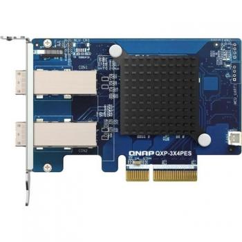 Tarjeta de red interna QNAP QXP-3X4PES con 2 puertos SFF-8644 y velocidad de 32000 Mbit/s