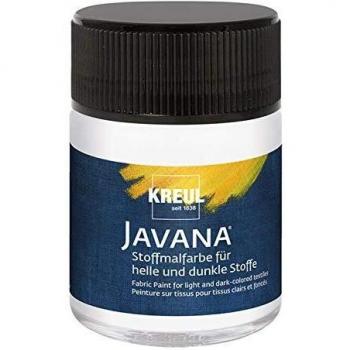 Pintura Textil KREUL JAVANA Blanca 50 ml para Tejidos Claros y Oscuros, Base Acuosa, Brillante y Lavable tras Fijación