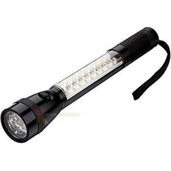 Xtreme Bright Linterna LED para emergencias. Linterna potente con luz de emergencia intermitente de color rojo en el mango. Linterna magnética para fijarla en superficies metálicas.