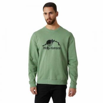 Sudadera Helly Hansen Yu Crew 2.0 Verde y Negro Regular Fit XL