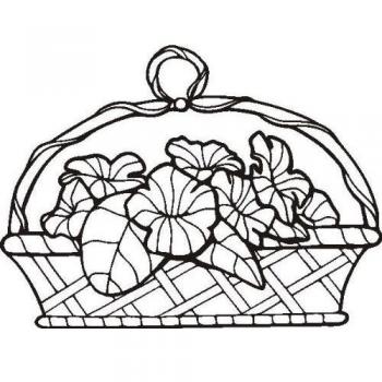 INDIGOS UG Etiqueta de la Pared d82 Cesta de la Flor Bonita 40x29 cm