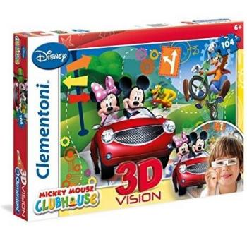 Disney - Puzzle 3D, 104 Piezas, con Gafas, diseño Mickey Club House