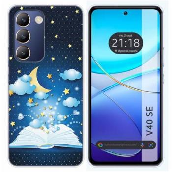 Funda de Silicona para Vivo V40 SE 5G con Diseño de Libro y Dibujos