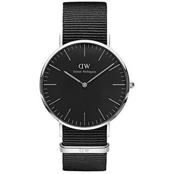 Daniel Wellington Classic Cornwall, Black/Silver Watch, 40mm, NATO, for Men