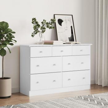 Gabinete blanco ALTO 112x35x73 cm madera maciza de pino
