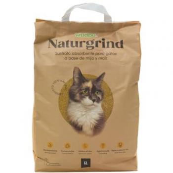 Wuapu Arena Naturgrind de Mijo y Maíz para Gatos 6 L