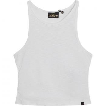 Camiseta de tirantes fruncida blanca para mujer Superdry