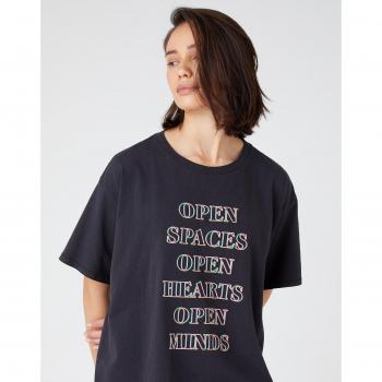 Wrangler Women's Black Worn Oversized T-Shirt