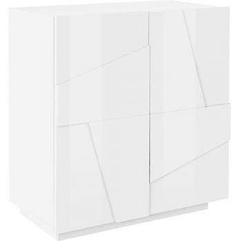 Mueble Aparador Moderno Blanco Ping Side S con 2 Puertas y 2 Estantes (81x44cm H86)
