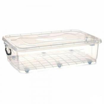 Caja de Almacenamiento Transparente con Ruedas Plástico 40 L 46,5 x 20 x 72,2 cm (6 Unidades) - Multicolor