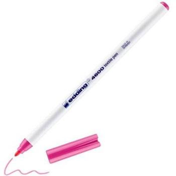 Rotulador textil Edding 4600 rosa con punta redonda de 1 mm, resistente al lavado (60 °C)