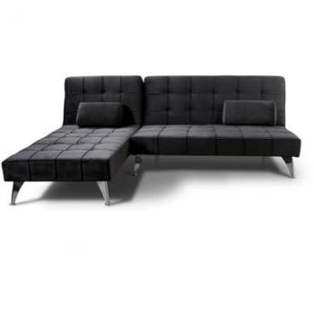 Sofá Cama Chaise Longue Keren XS 198cm Negro