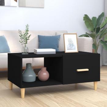 Mesa de centro de madera contrachapada negra 89,5x50x40 cm