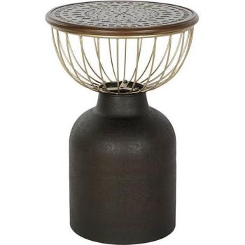 Mesa auxiliar abeto metal 43,5 x 43,5 x 63,5 negro