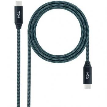 Cable USB 3.2 Gen2x2 Nanocable 10.01.4302-COMB/ USB Tipo-C Macho a USB Tipo-C Macho/ 20Gbps/ 5A/100W/ Soporte