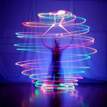 Xinji 1 par de bolas LED POI lanzadas para danza del vientre profesional