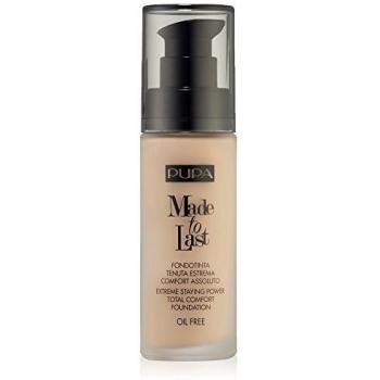 Pupa Made To Last Foundation 020 Light Beige - Long-Lasting Liquid Formula with SPF10, 30ml