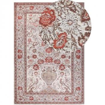 Alfombra Multicolor de Algodón y Poliéster 160 x 230 cm con Diseño Floral Vintage para Decoración del Hogar