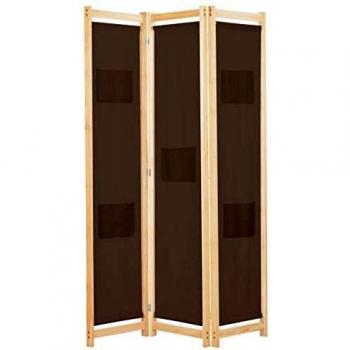 SengentoStyle Kamerscherm met 3 panelen 120x170x4 cm stof bruin