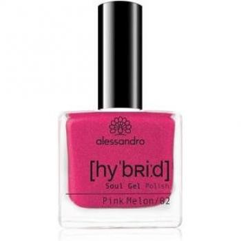 Alessandro Hybrid Nail Polish Pink Melon - Gel Esmalte Híbrido No. 125 con Partículas de Brillo Fino - Sin Necesidad de LED - Uñas Perfectas en 3 Pasos - Dura hasta