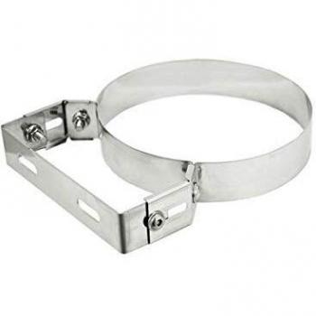 Collar de fijación 'Omega' regulable de acero inoxidable para chimenea ø 16 cm