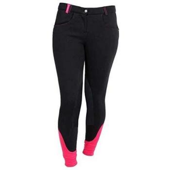 Rojo caballo Junior de equitación para mujer Mia Elastico, negro