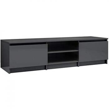 vidaXL Mueble de TV Gris Brillante de 140 x 40 x 35,5 cm