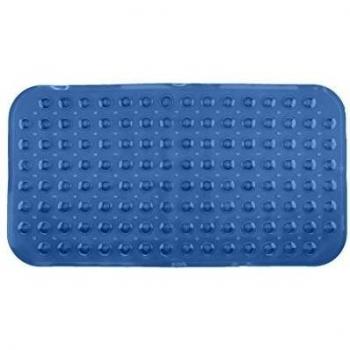 Brandsseller - Alfombra de Baño 70 x 38 cm Antideslizante con Ventusa Azul Transparente