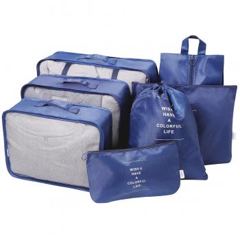Organizador de Equipaje para Viaje con Bolsa de Zapato, 7 Set Bolsas de equipaje, Impermeable Organizador de Maleta Bolsa para Ropa Zapato Sucia de Viaje
