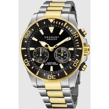 Kronaby Men's Stainless Steel Diver Watch S3779/2 Multi-Color