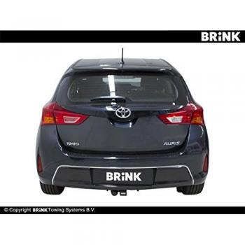 Enganche de remolque desmontable Brink 571800 con sistema de liberación rápida, capacidad de carga máxima de 2,500 kg, compatible con vehículos específicos, incluye kit de instalación y cableado eléctrico