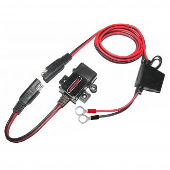 MOTOPOWER MP0609A 3.1Amp impermeable motocicleta cargador USB Kit SAE a USB adaptador Cargador de teléfono de la motocicleta cargador GPS